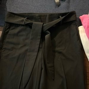 DKNY Tie Front Ankle Trousers - size 8 black